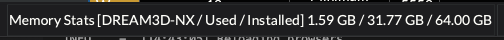 Shows Application and System Memory Usage