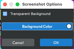 Set the background color of screen shots